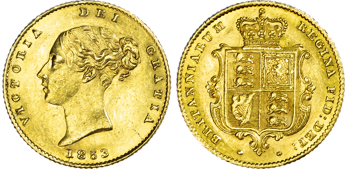 Victoria (1837-1901), Half-Sovereign, 1853