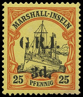 1914 (16 Dec) Marshall Is 3d on 25pf...