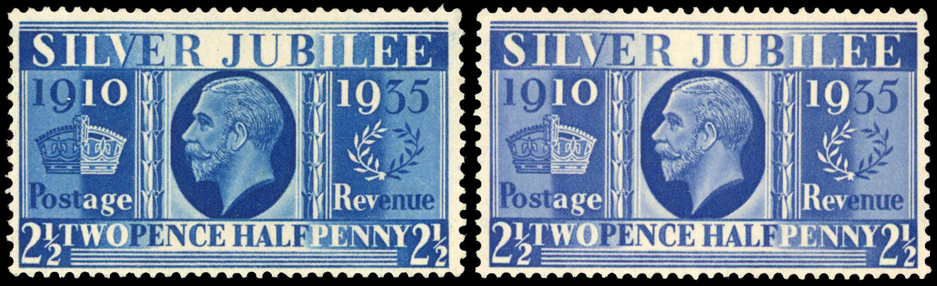 1935 2½d Prussian blue shade, a trifling gum toning fresh facially, good colour, offered with normal large part o.g. SG 456a