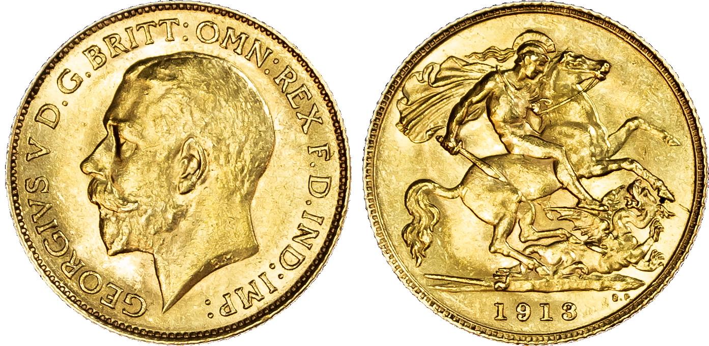 George V (1910-1936), Half Sovereign, 1913