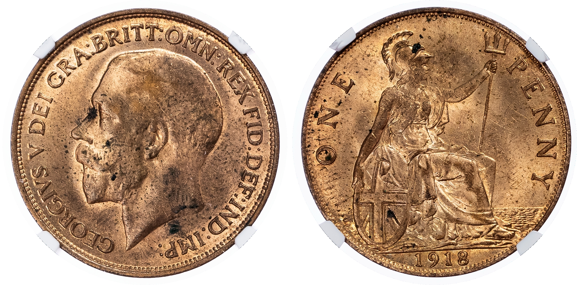 Great Britain. George V CU Penny. 1918. 