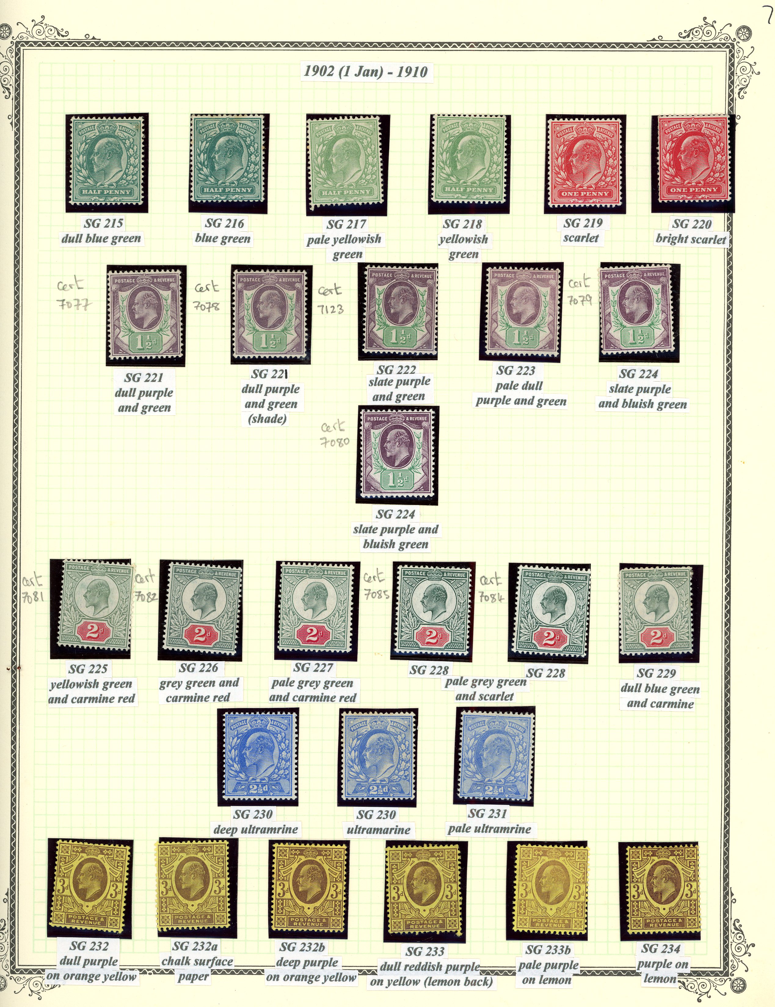 1902-1913 KEVII mint collection neatly...