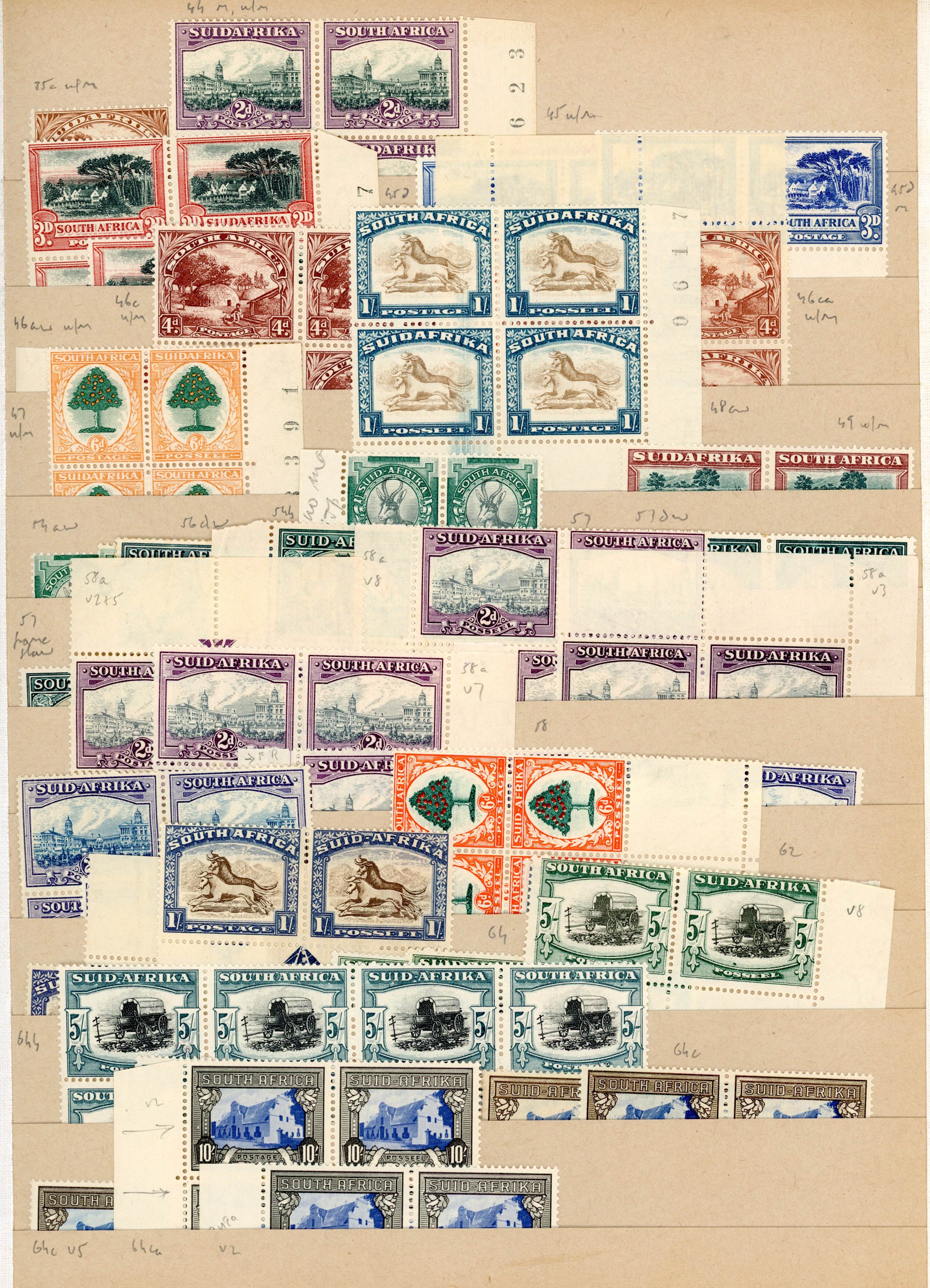 South Africa SG 35c/122b range mint