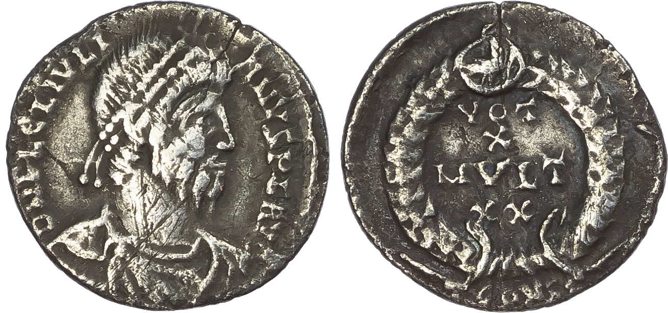 Julian II (AD 360-363) AR Siliqua, Arles, 3rd Offi cina, 1.86g.