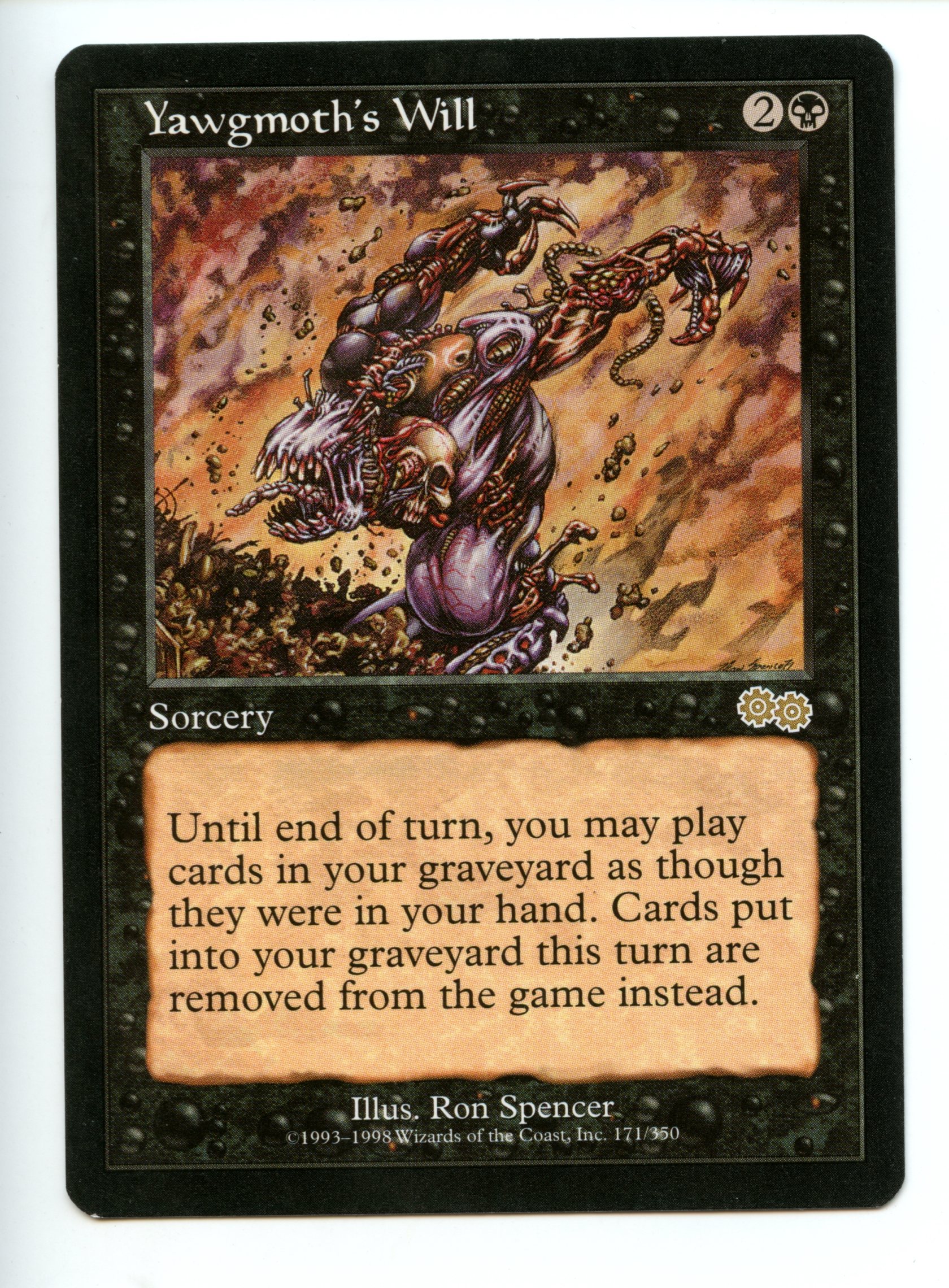 Magic the Gathering - Yawgmoth's Will  - Urza's Saga - Lightly Played