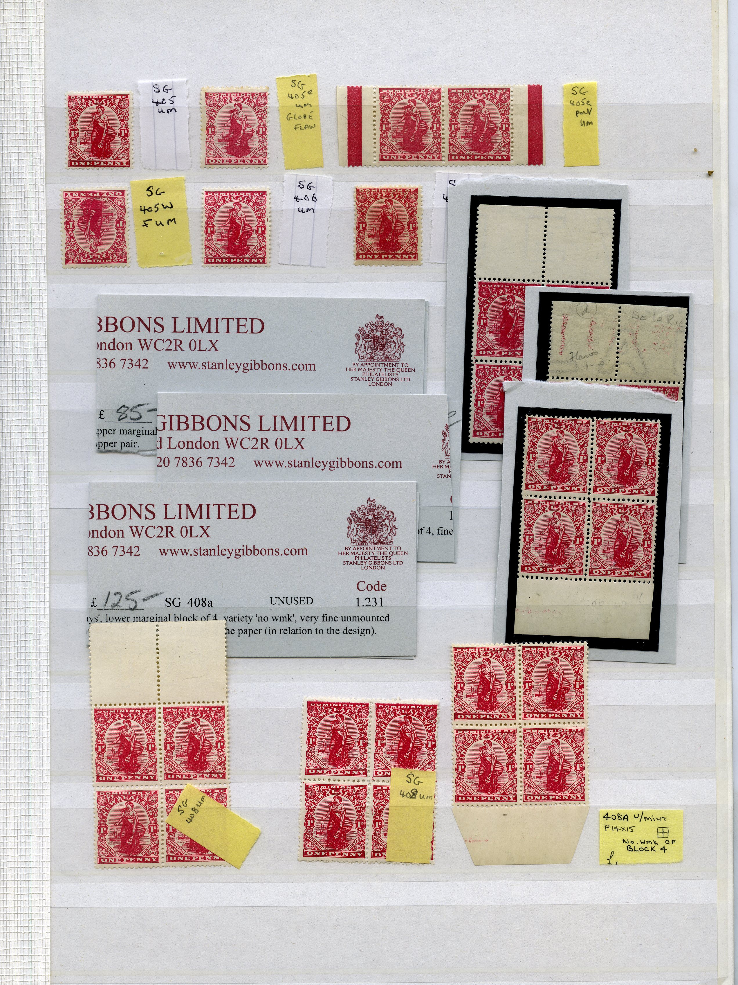 1909-27 1d 'Dominion' mint collection (38)...