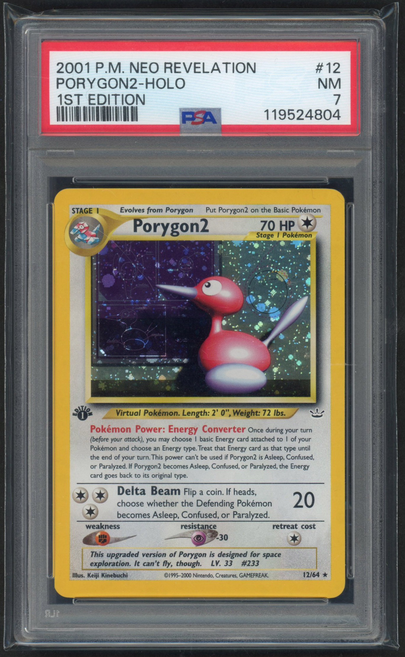 PSA 7 Porygon 2 1st Edition Holo #12 - Neo Revelation