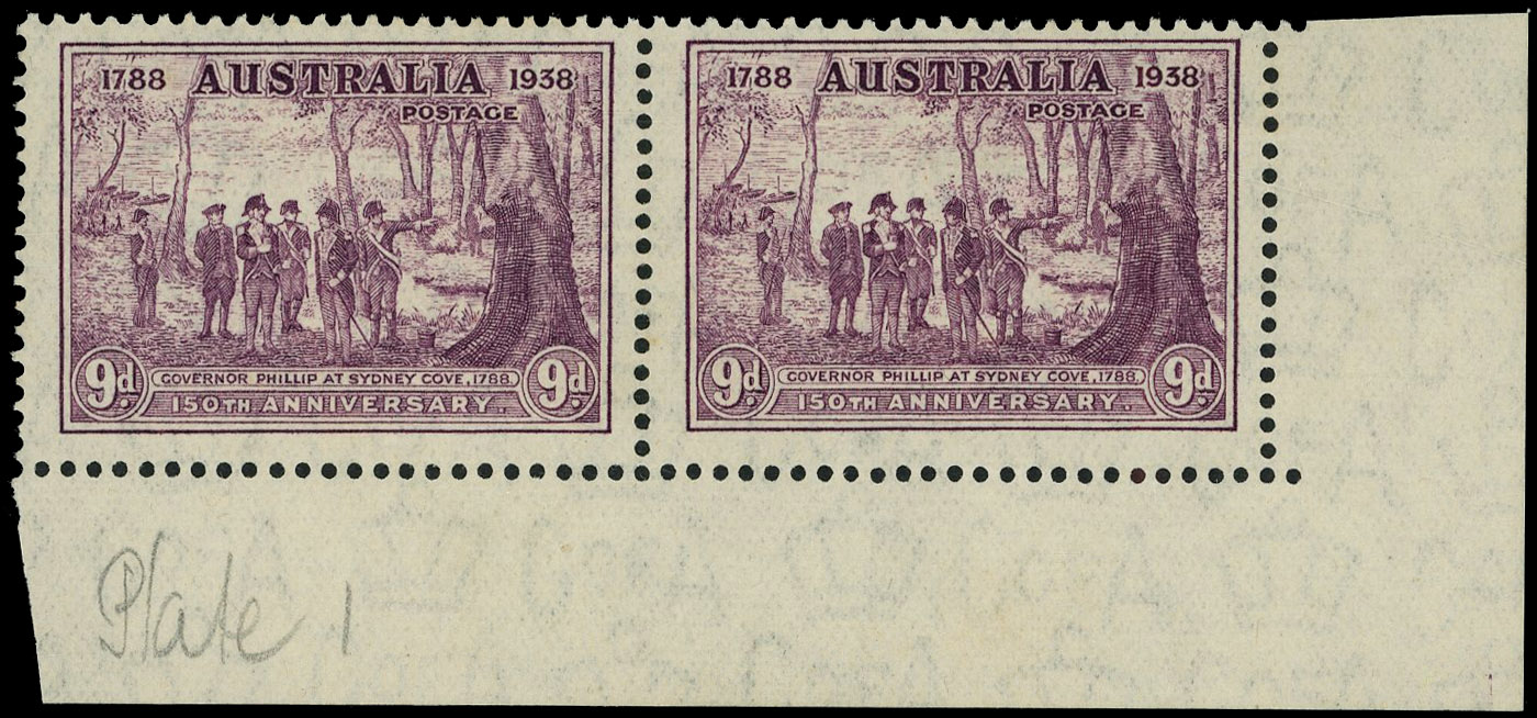 Australia SG 195 Plate 1 pair mint