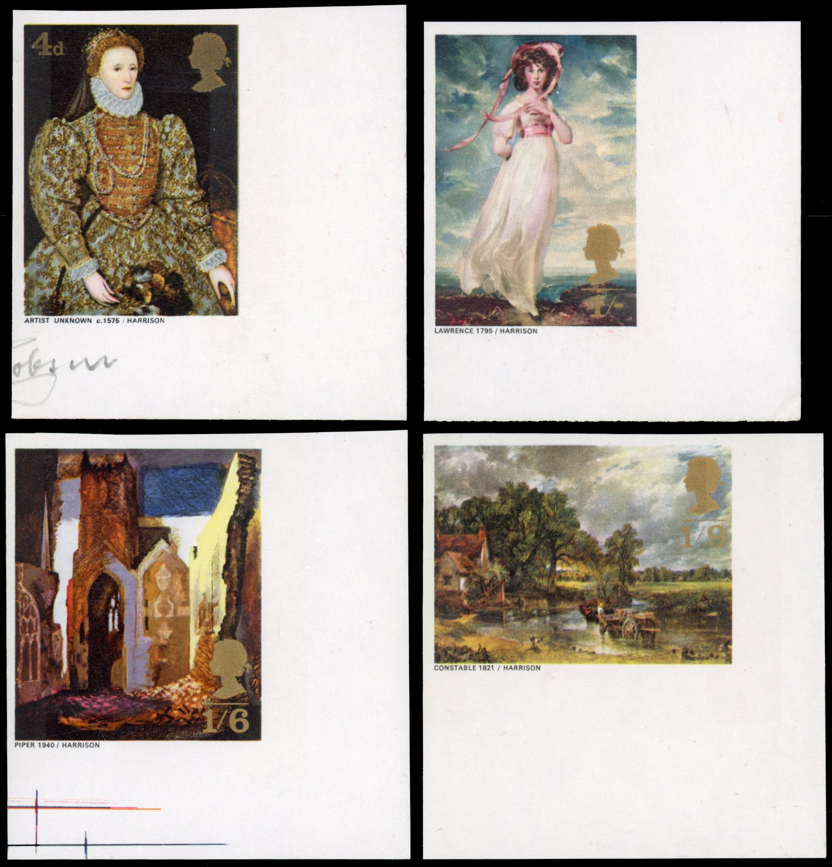GB SG 771-4 1968 Paintings set imprimaturs