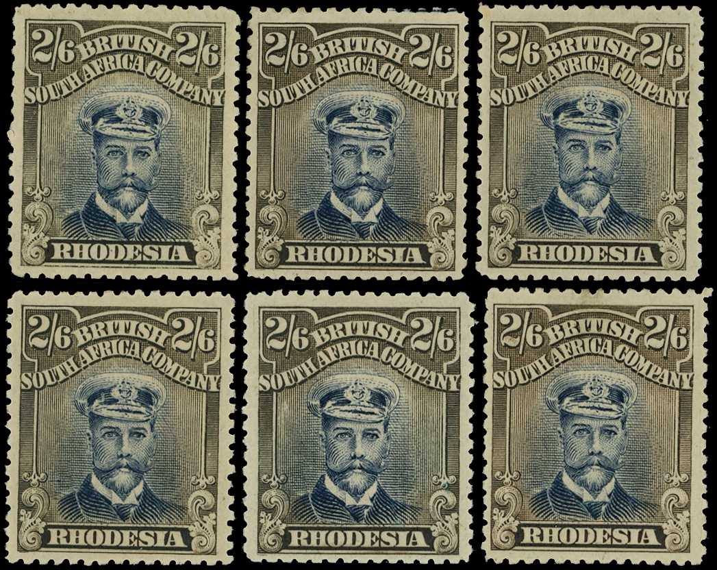 1918-21 2/6d Head Die IIIB, perf 14, toned...