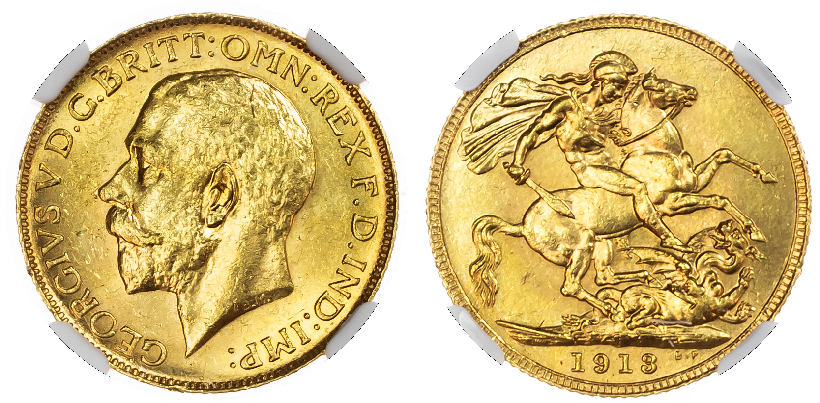 George V (1910-1936), Sovereign, 1913 C, Ottawa. NGC MS63