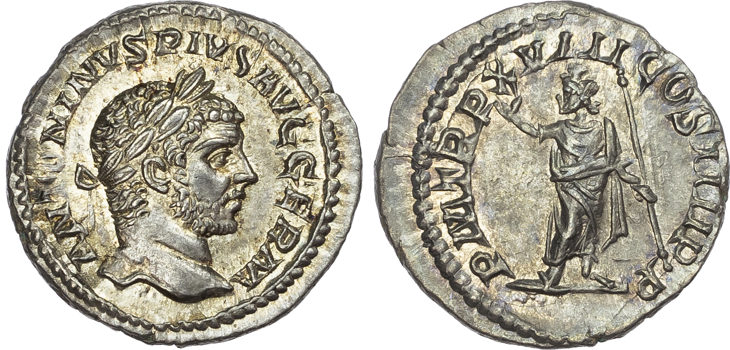 Caracalla (AD 198-217) AR Denarius, Rome, AD 216, 3.38g. 