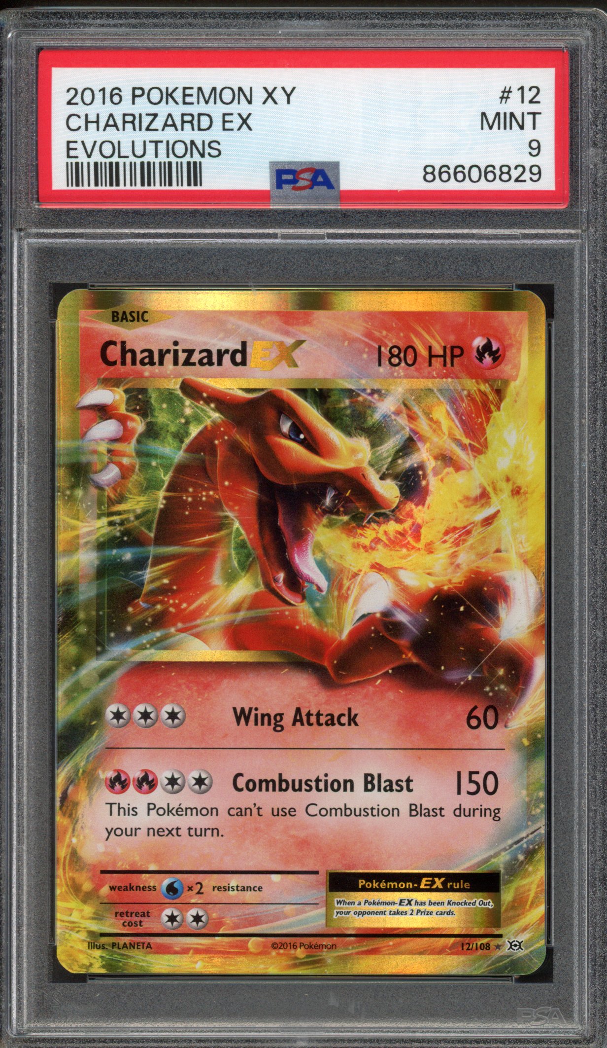 Pokémon TCG - PSA 9 Charizard EX - Evolutions 2016  