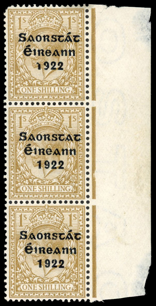 Ireland SG 63a No accent var in strip of three mint 