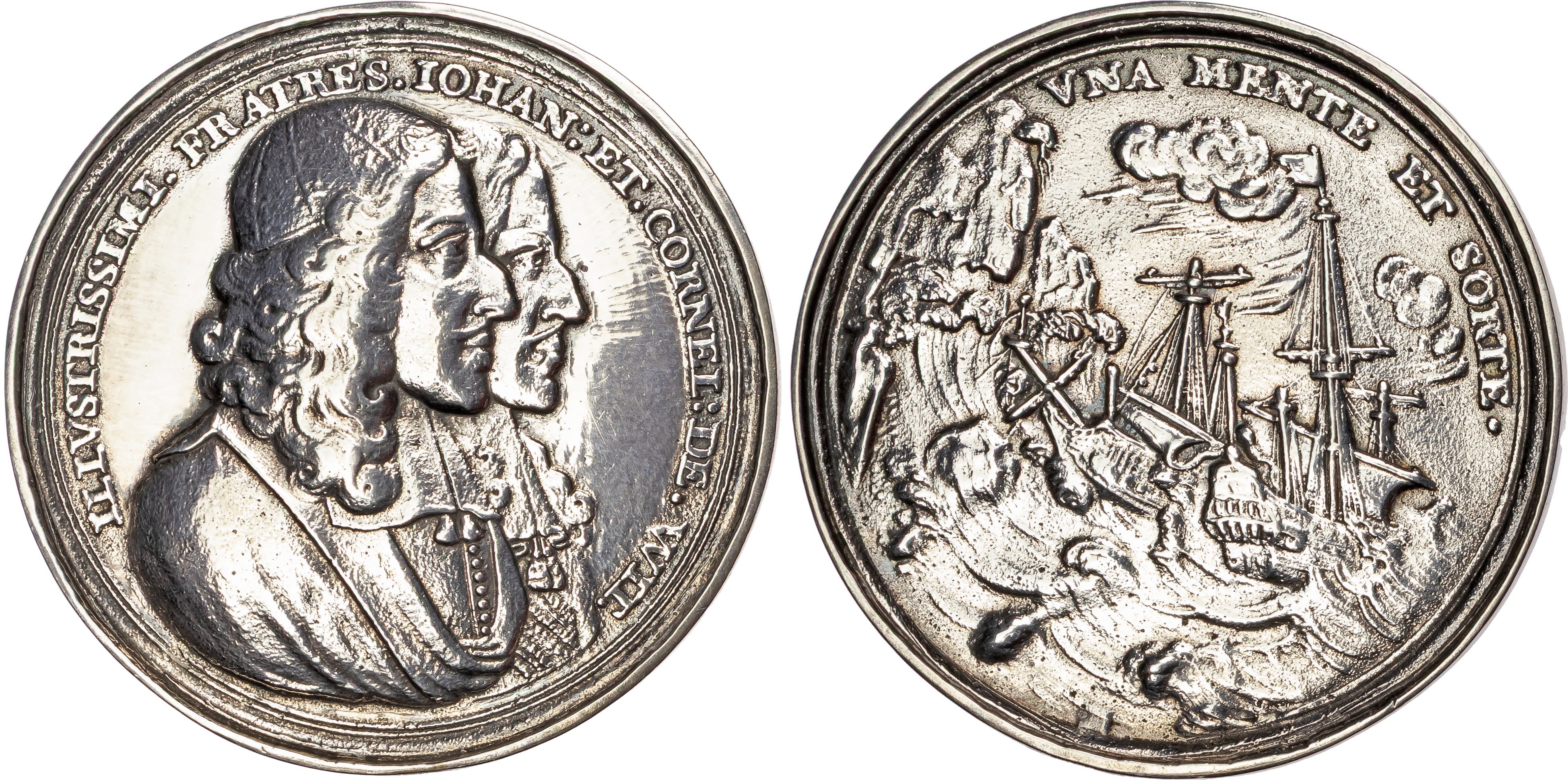 Netherlands, Murder of the de Witt Brothers Silver cast hollow Medal 1672.