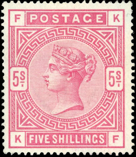 GB 1883-84 5s rose on blued paper, mint, SG 176