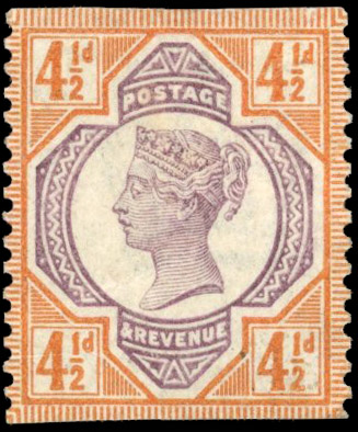 GB SG 206 1892 Jubilee 4½d Colour Trial