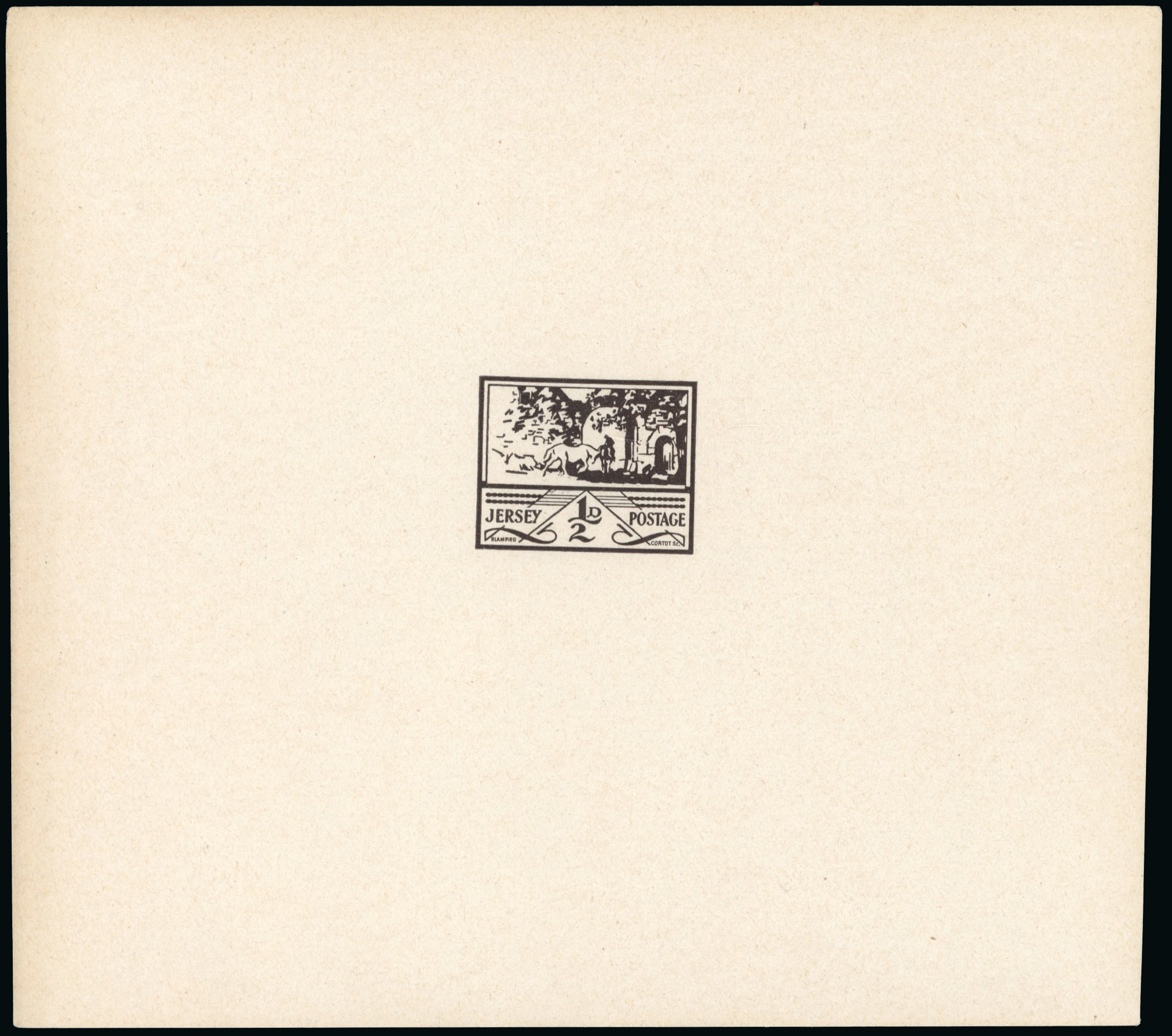 1943 ½ to 3d Jersey ‘Views’ set of six coloured proofs 