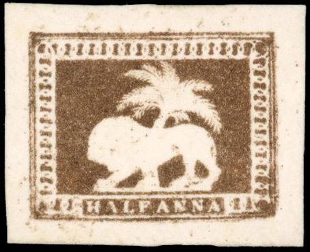 † India 1922 ½a Lion & Palm Tree essay in brown