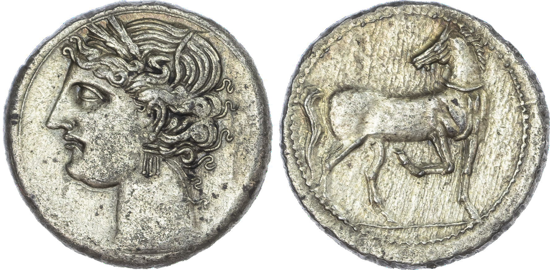 North Africa, Carthage, Second Punic War Issue (c. 203‑201 BC) BI Tridrachm, 9.35g.