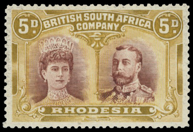 5d reddish brown and (deep) ochre RSC B mint