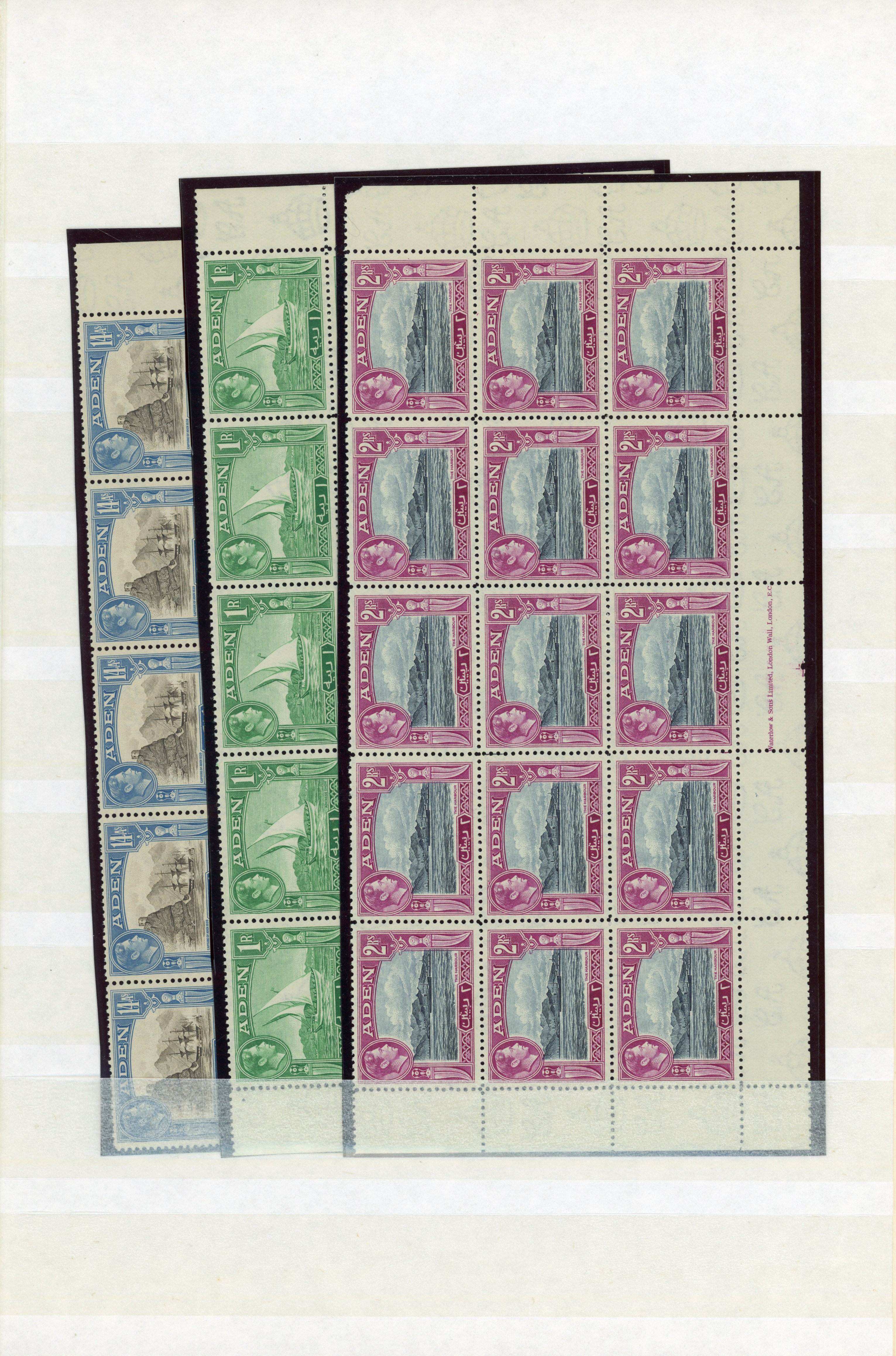 Aden SG 16-27 blocks mint