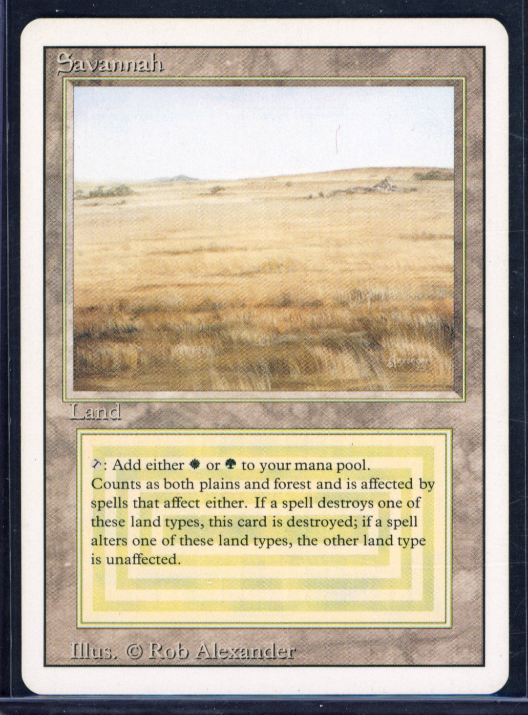 Magic The Gathering - Savannah - Revised - Light Play 