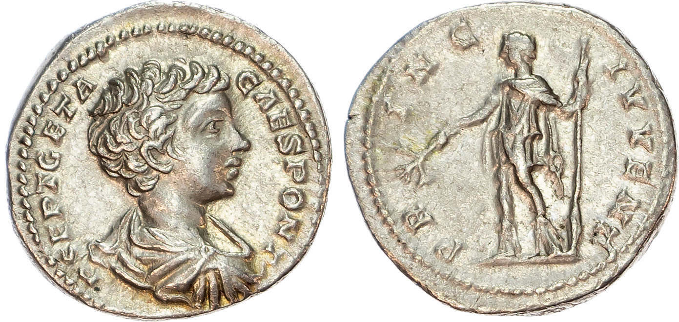 Geta (as Caesar AD 198-209) AR Denarius, Rome, AD 200-202, 3.27g. 