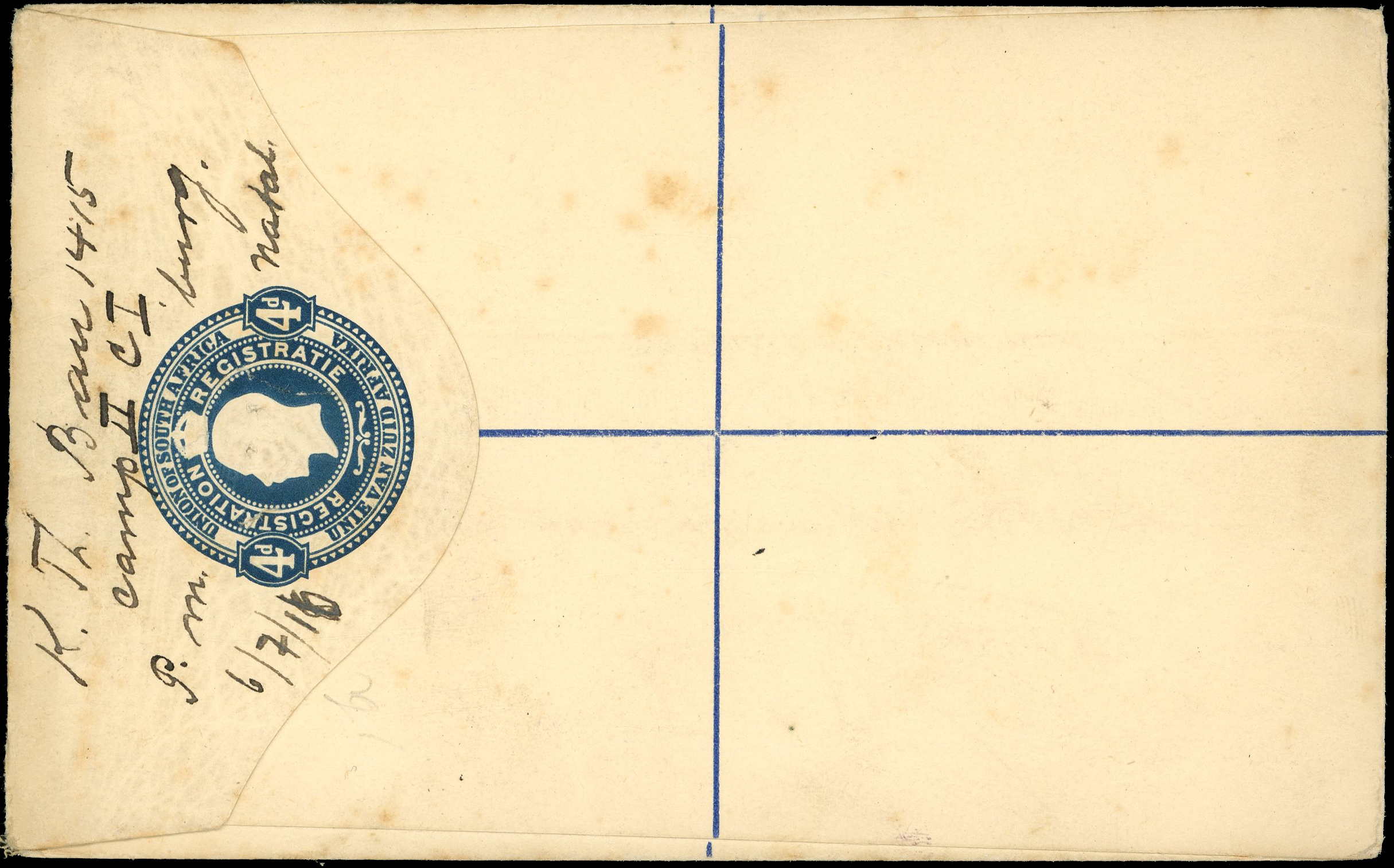 POSTAL HISTORY: 1916 4d Registered...