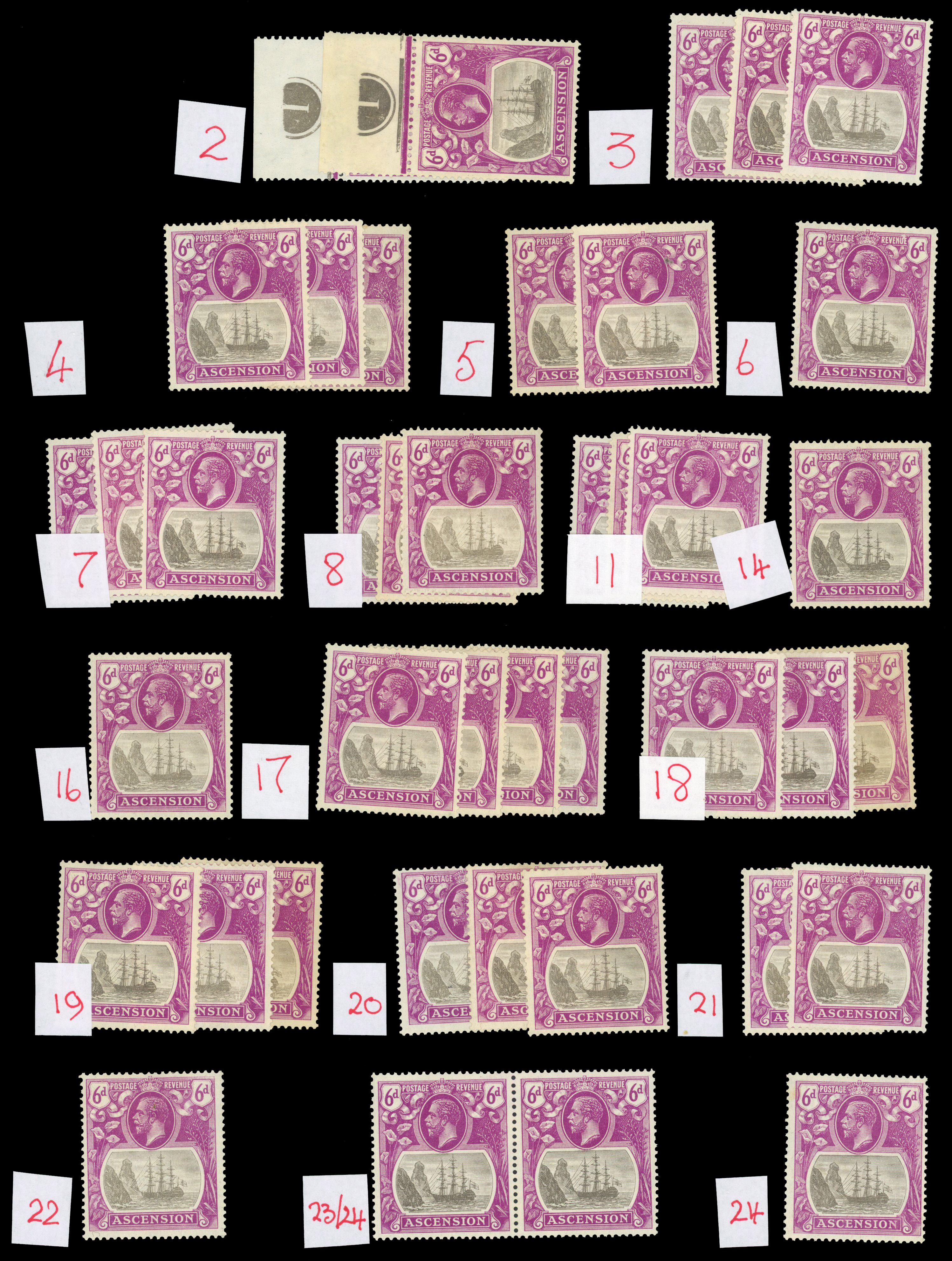 Ascension SG 16 positioned examples mint