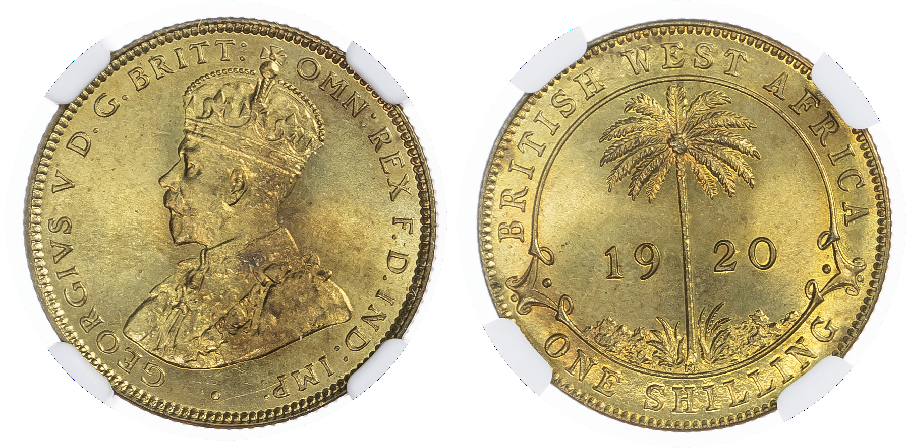 British West Africa. George V BR Shilling. 1920 KN. 