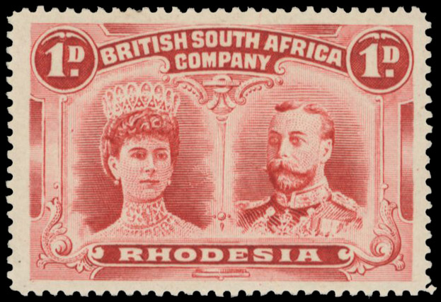 † 1d brownish red (unlisted) perf 15, position 81 mint