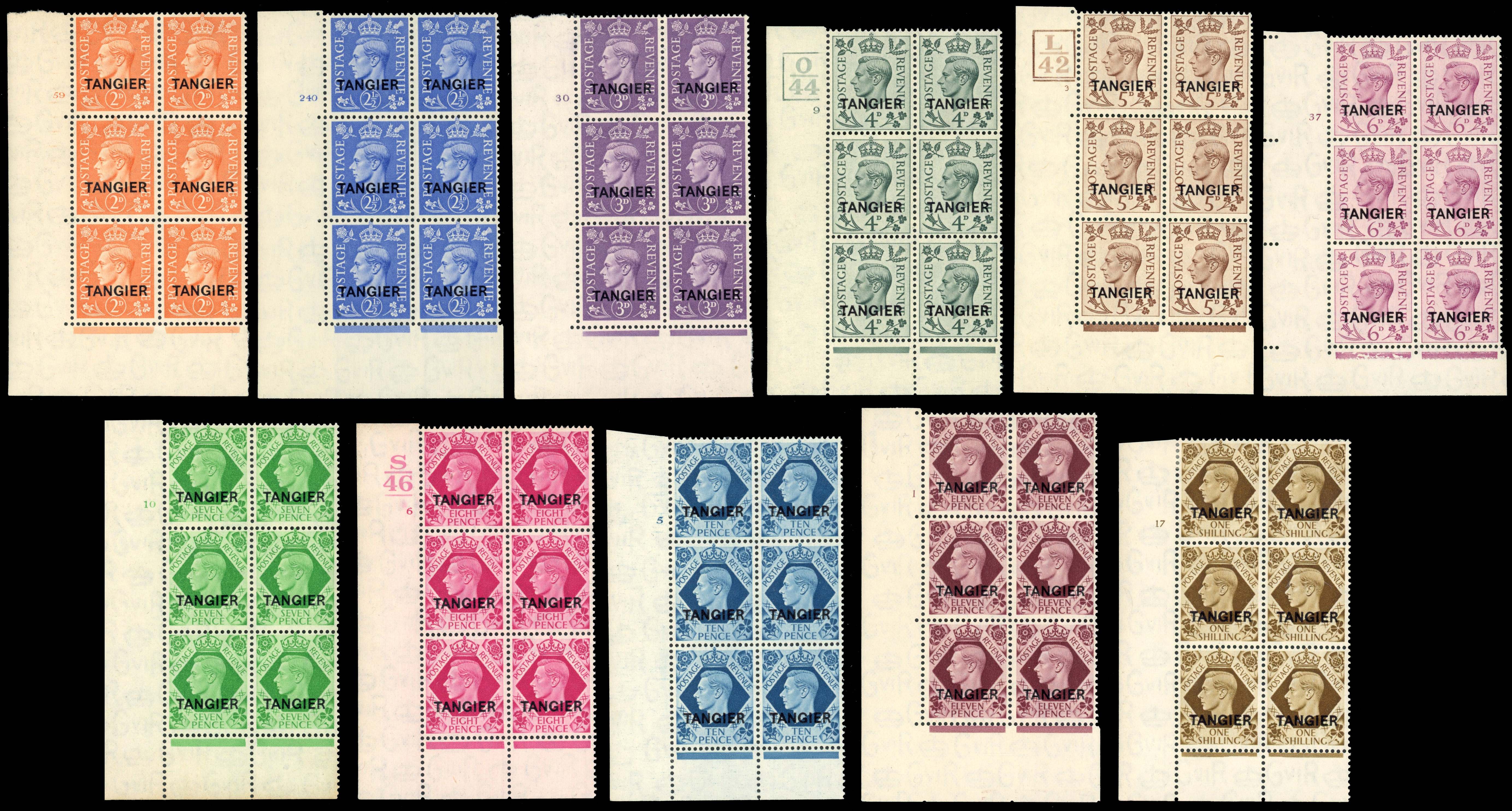 Morocco Agencies Tangier SG 261/272 Cylinder blocks mint