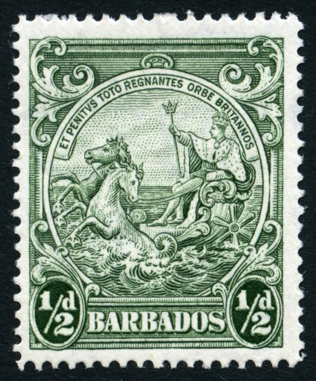 1942 ½d green perf 14, large part o.g. SG 248b, cat...
