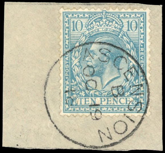 Ascension SG Z50 1913 GB 10d used in Ascension