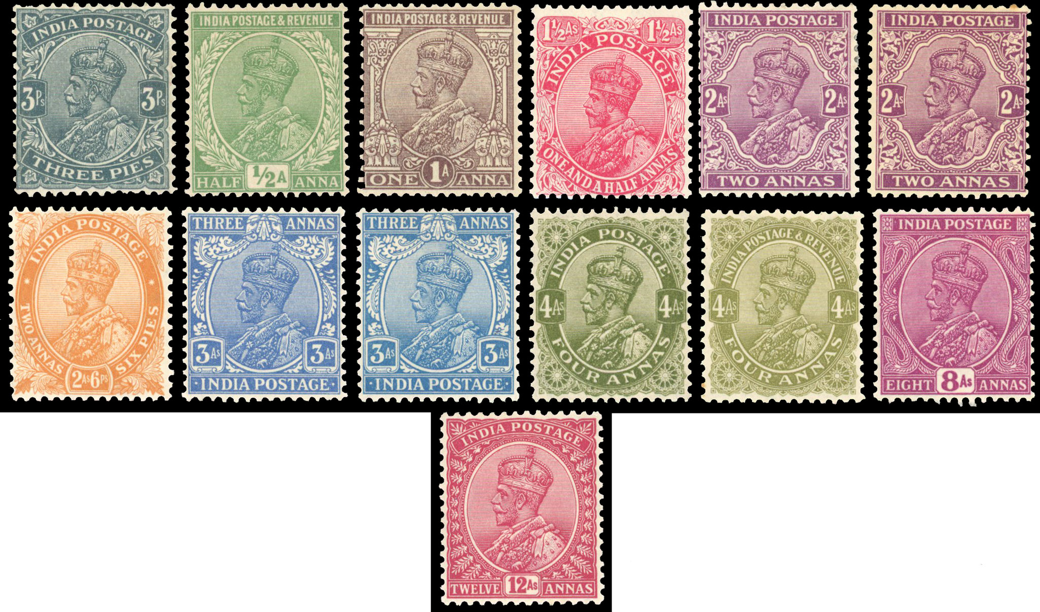 India 1926-33 set to 25r mint