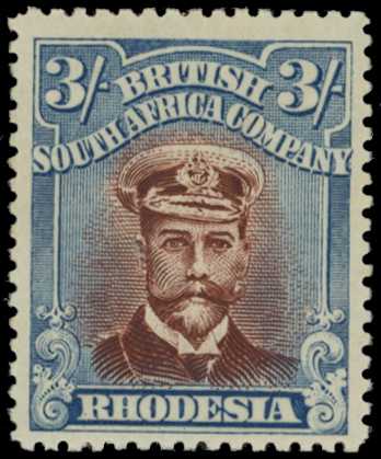 1923 3/- Head Die IIIB, perf 15, white...