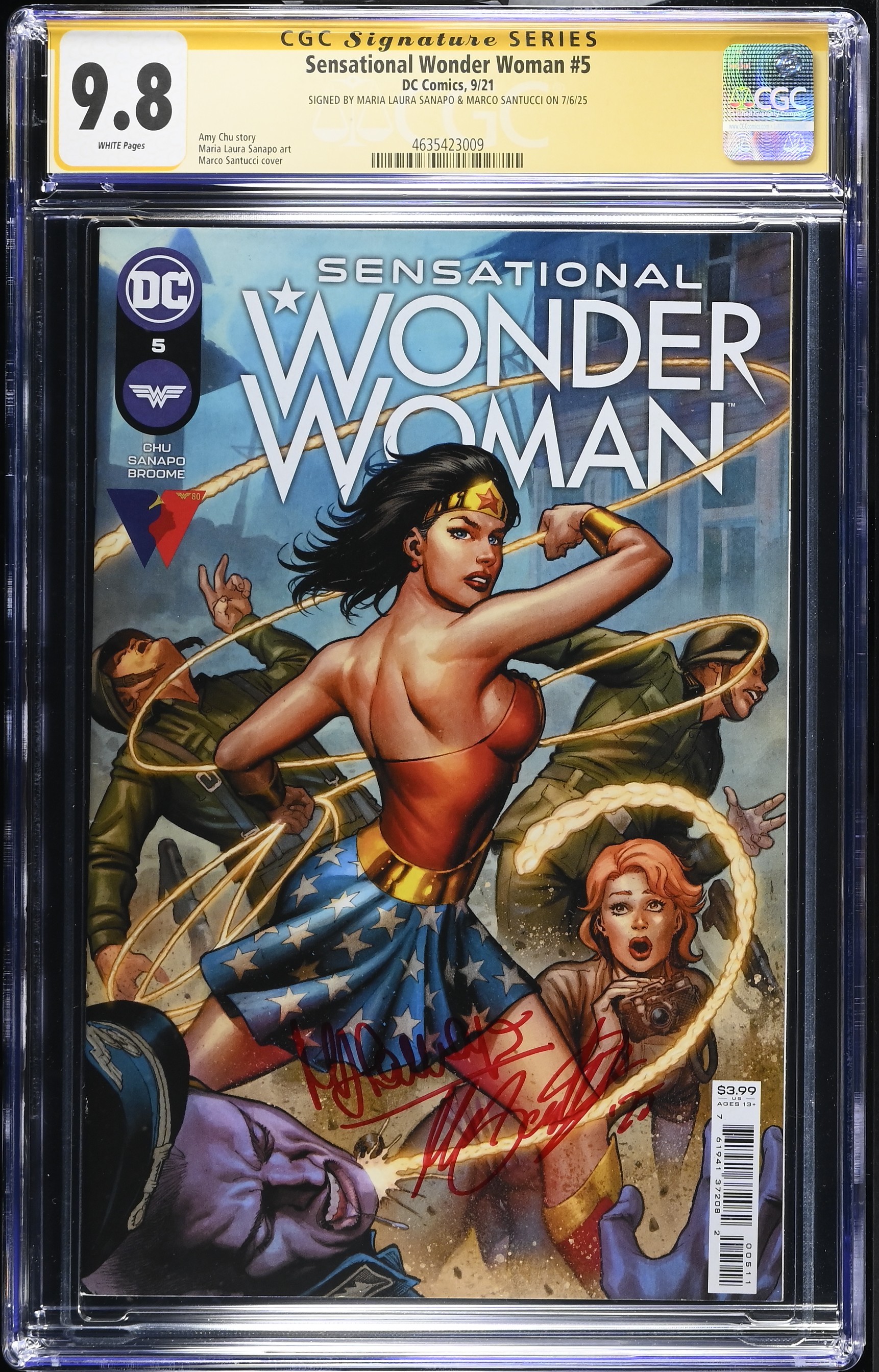 Sensational Wonder Woman #1 (DC Comics 2021) CGC 9.8 Signed by Marco Santucci and Maria Sanapo