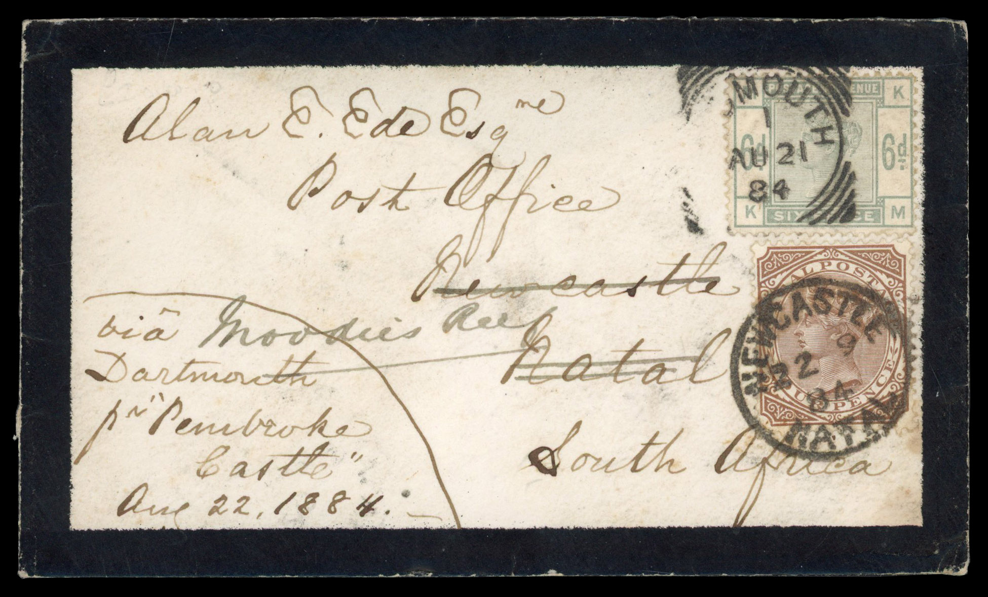 POSTAL HISTORY: QV to KEVII selection of seven items, including 1884 incoming from England to Newcastle,
