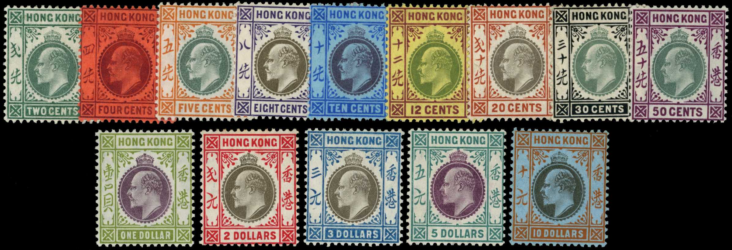 1904-06 Wmk Multi CA set to $10 slate and...