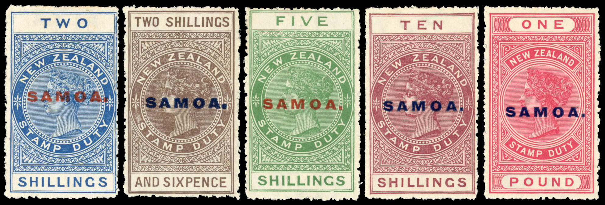 Samoa 1914-24 DLR paper perf 14 set to £1