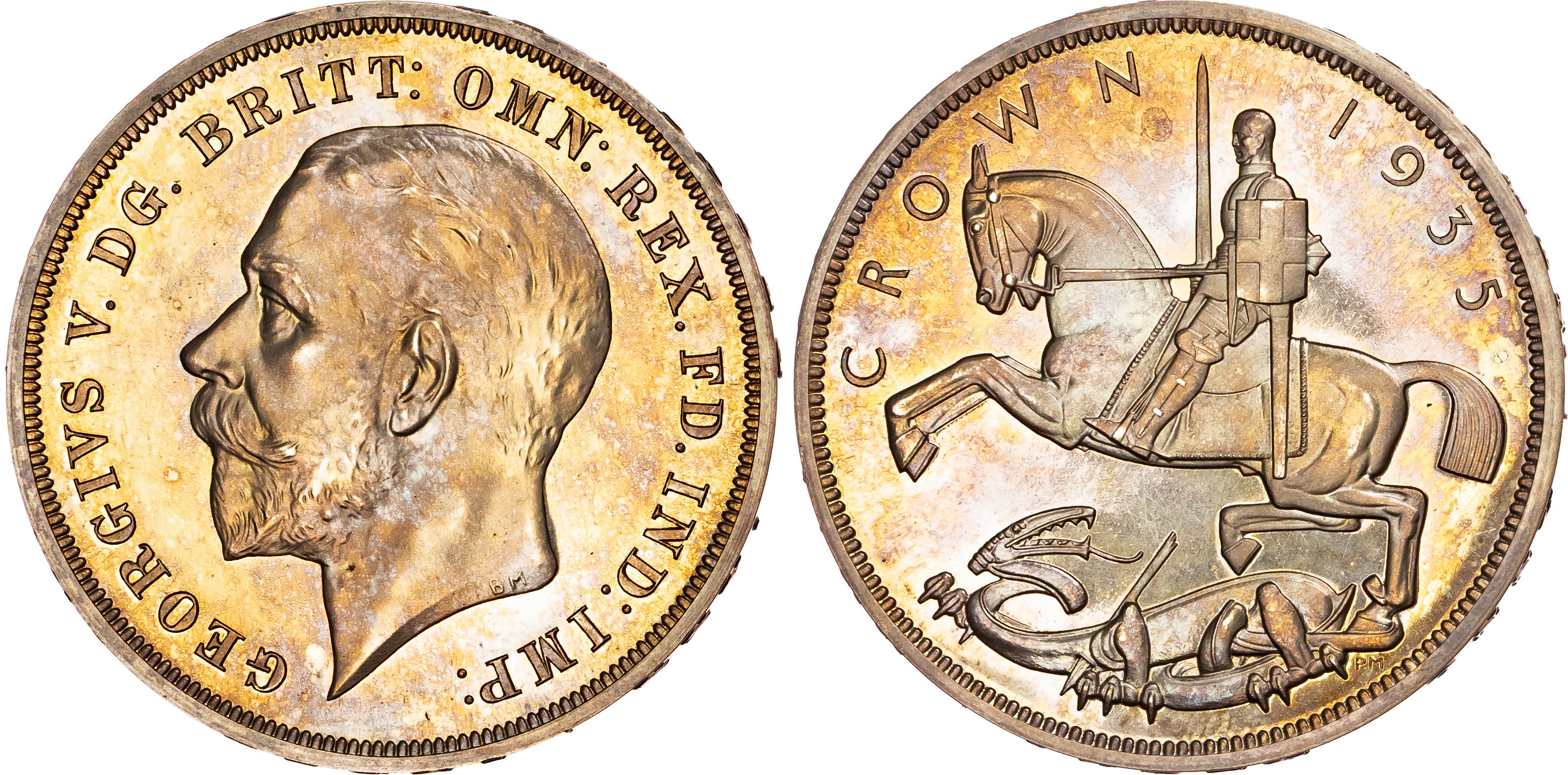 George V (1910-1936), Raised Edge Proof Crown, 1935.