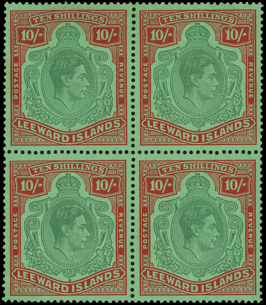 Leeward Islands SG 113b block mint