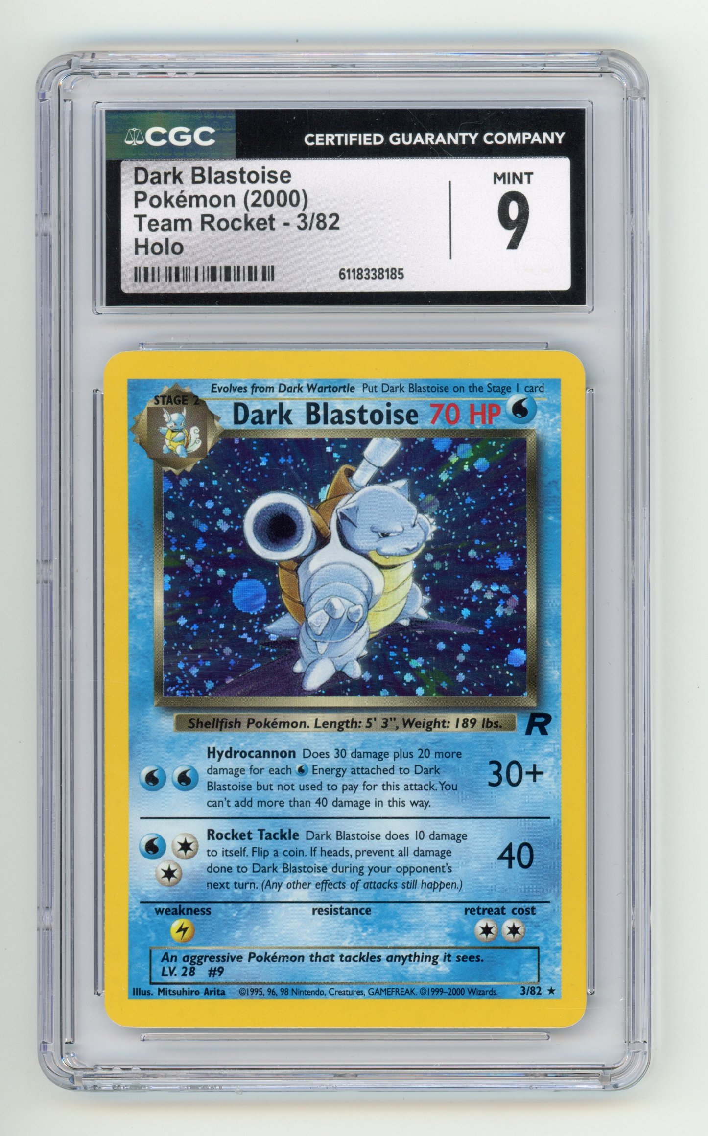 CGC 9 Dark Blastoise #3 Unlimited Holo (2000) Team Rocket