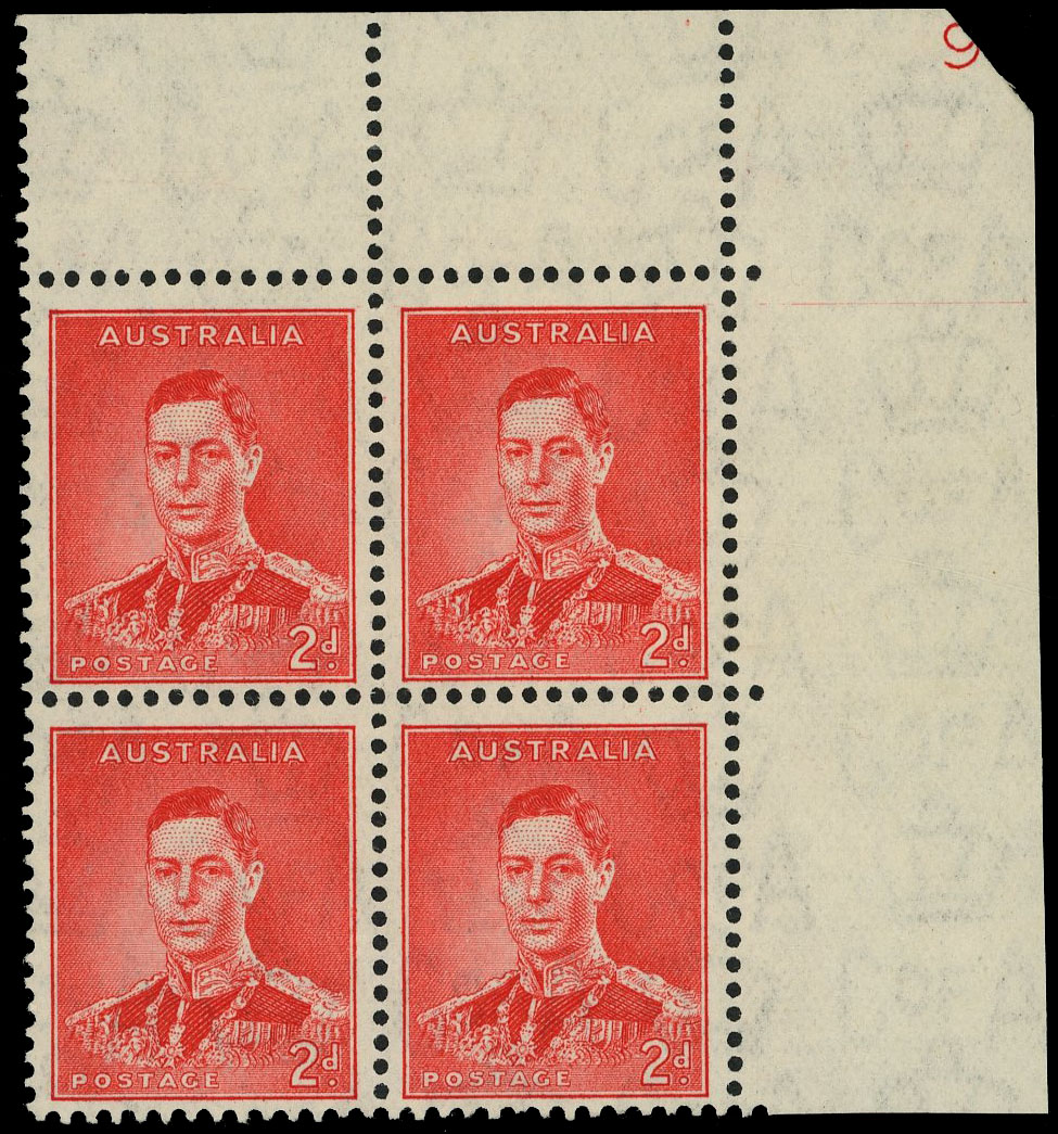 Australia SG 167 Plate 9 block mint