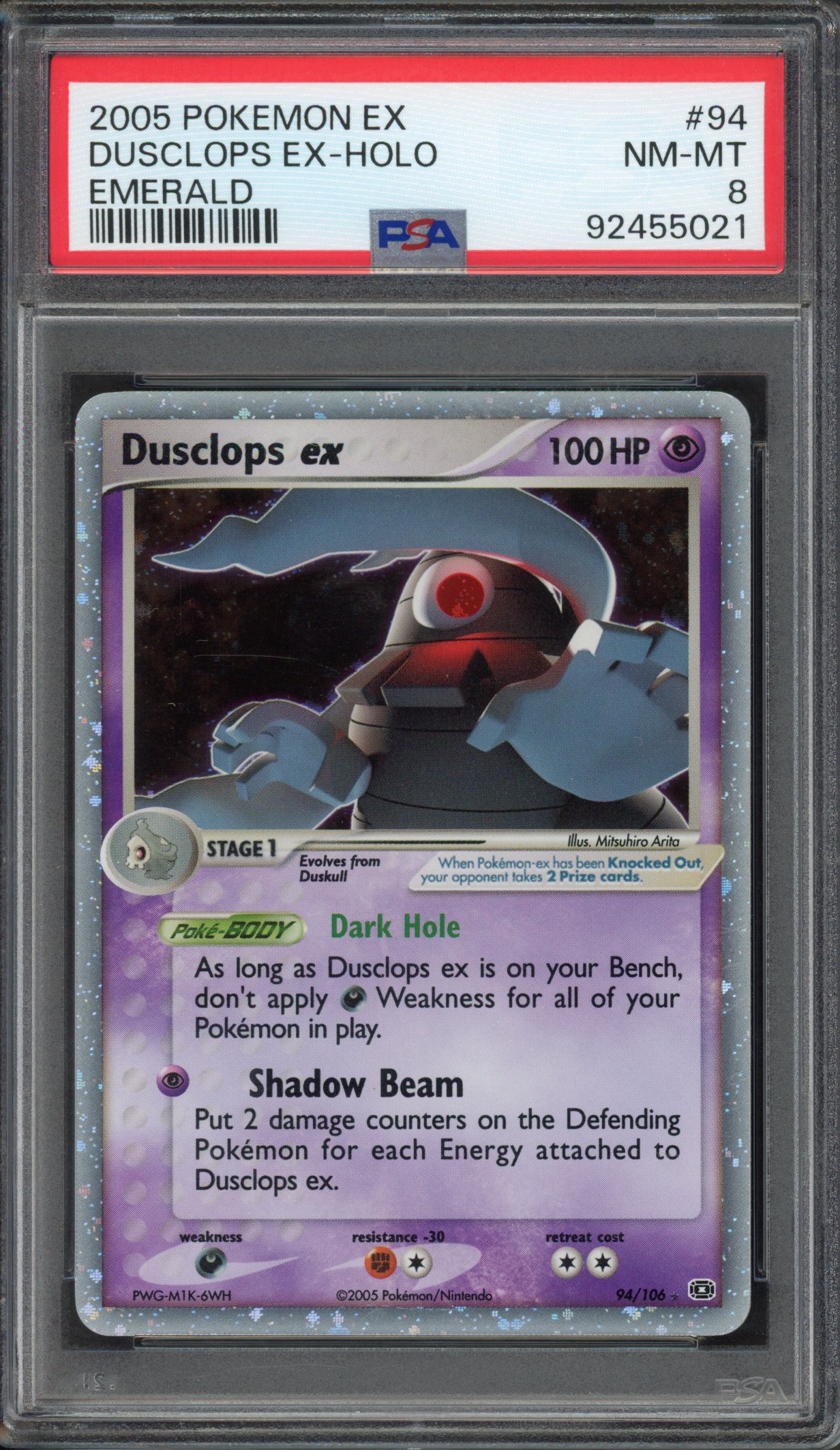 PSA 8 Dusclops EX Holo - EX Emerald #94
