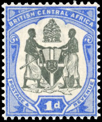 Nyasaland 1897-1900 1c watermark inverted mint