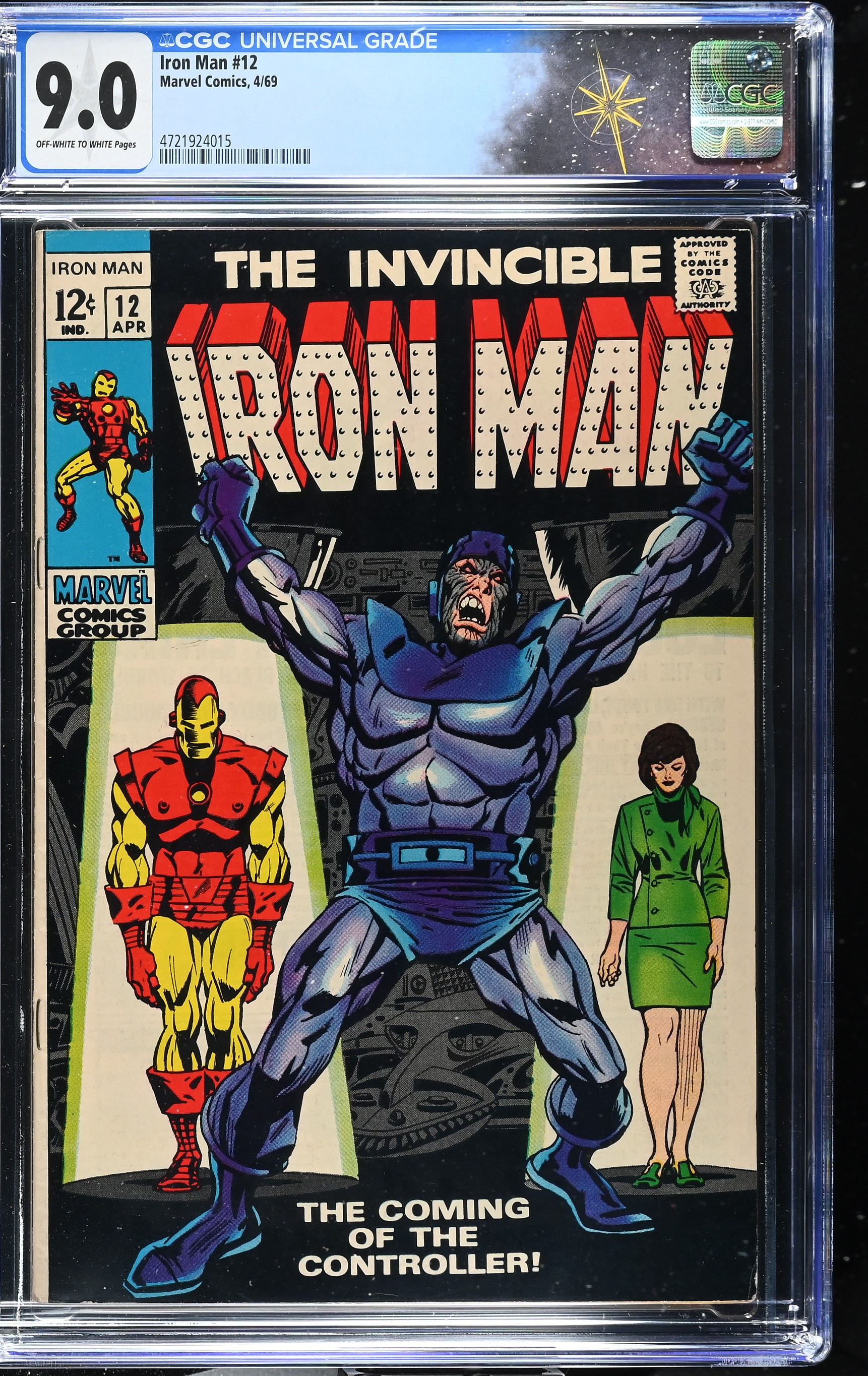 Iron Man #12 CGC 9.0 Origin and 1st Appearance of the Controller (Marvel Comics, 1969) Off White to White Pages