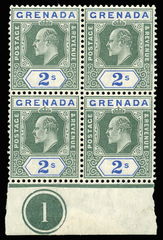 1904-06 Wmk MCA 2s green and ultramarine, chalk-surfaced...