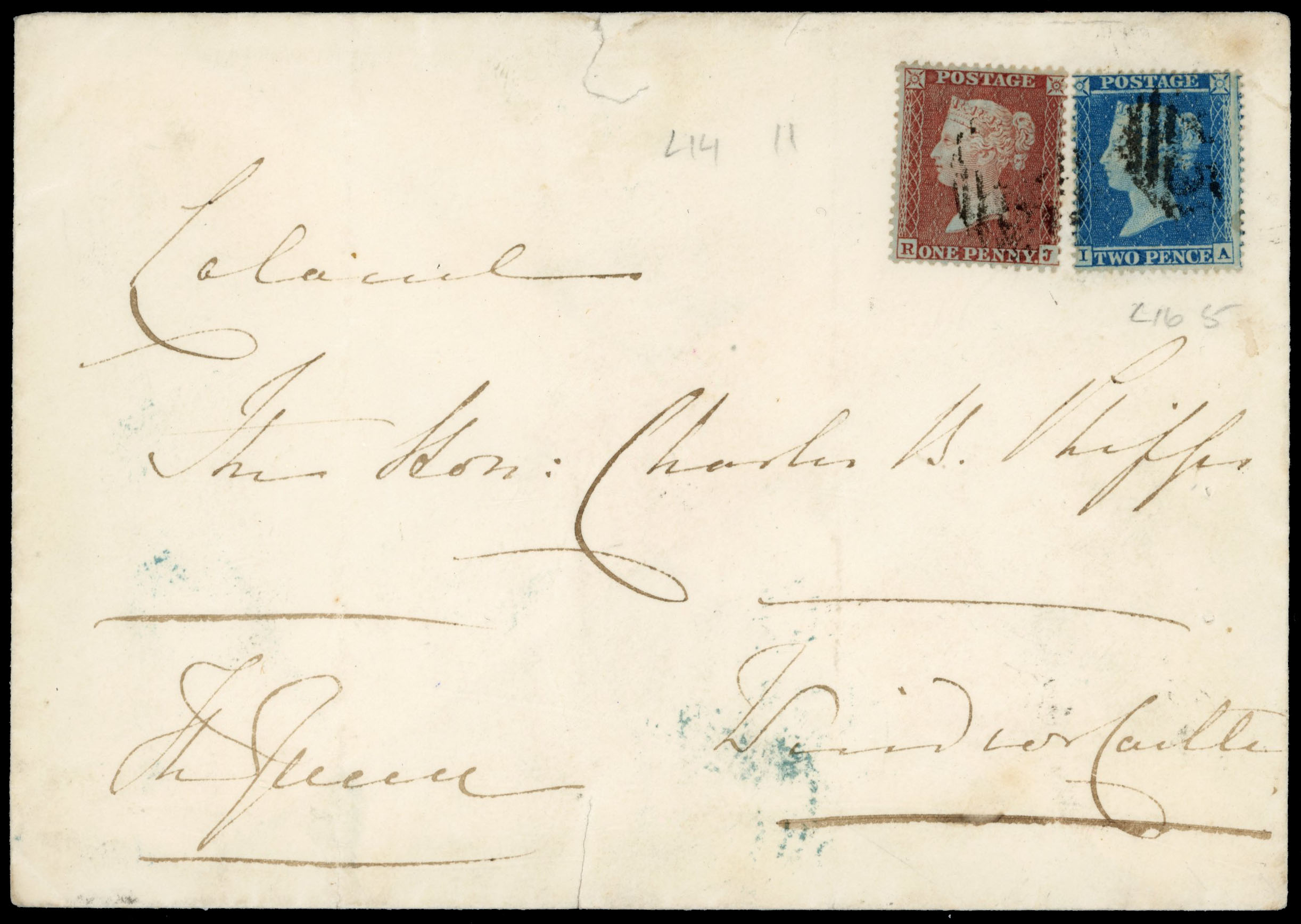 GB envelope signed by Queen Victoria addressed to Windsor Castle